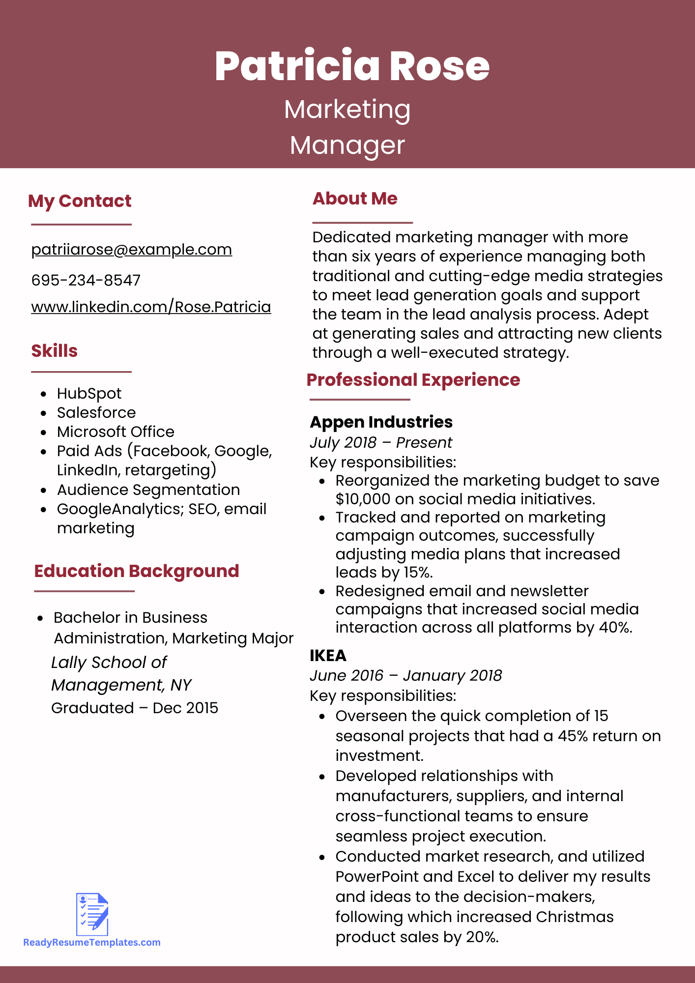 ATS-Friendly Management Resume Template For 2023 - Ready Resume Templates